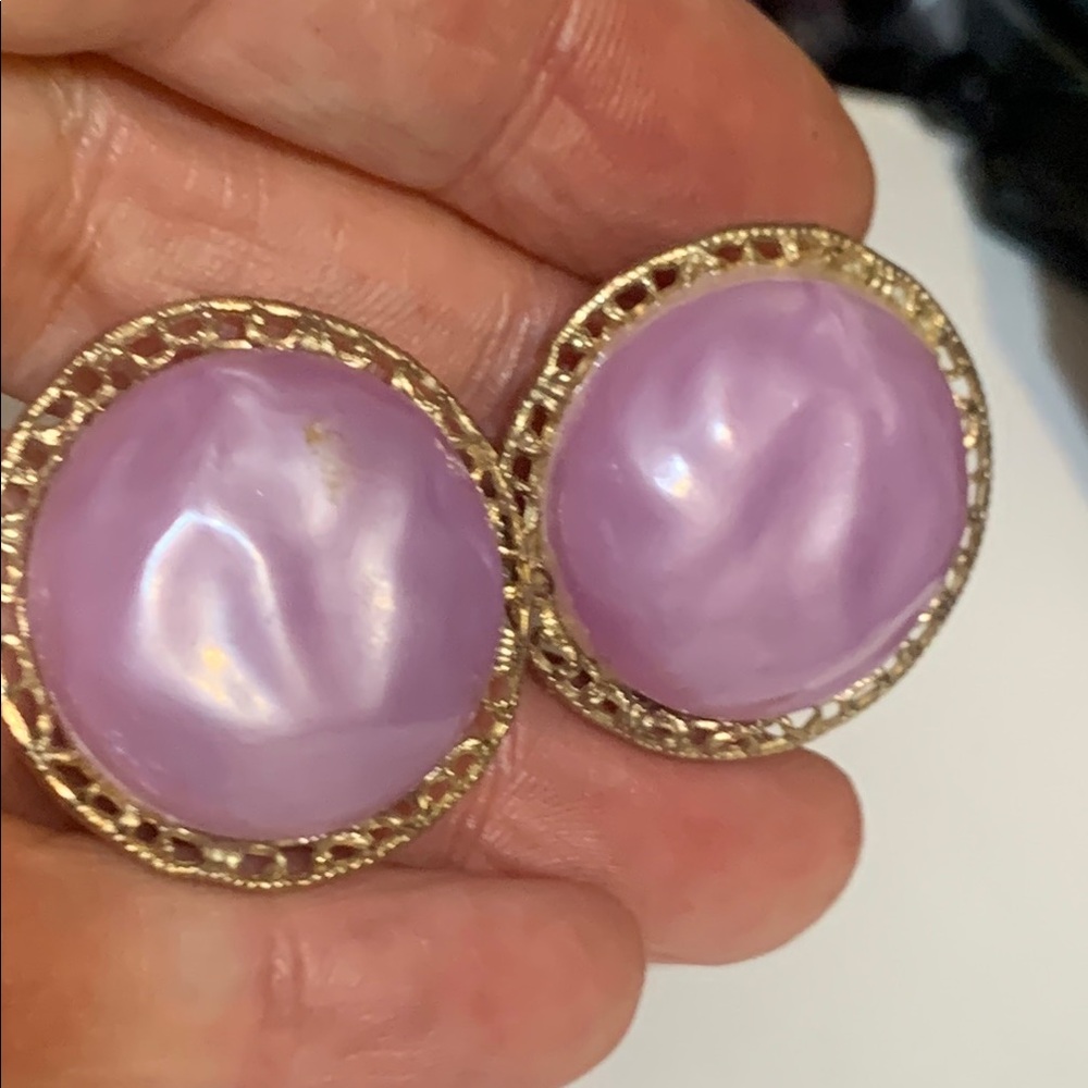Gold and Purple Geometric Earrings Collection - Picture 15 of 16